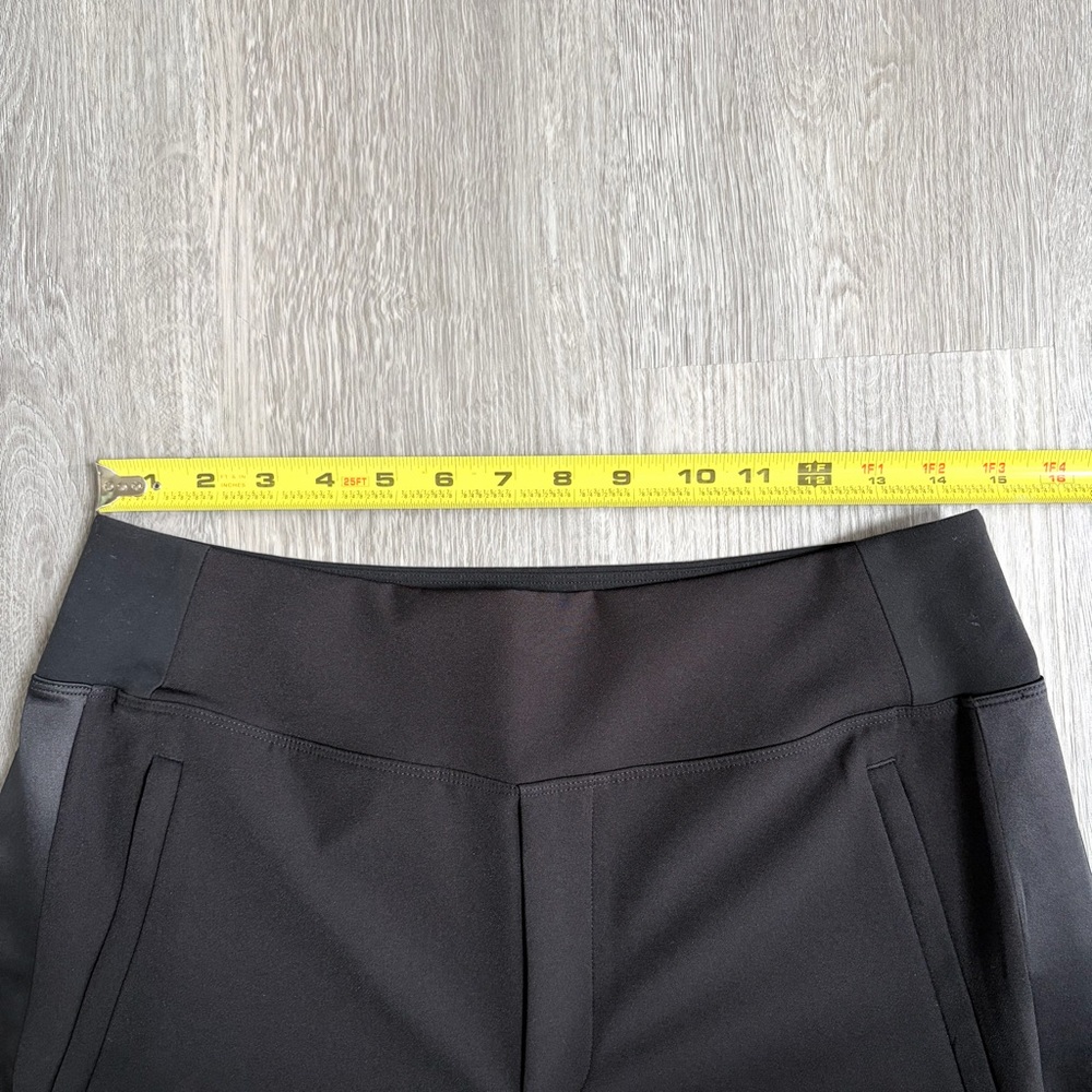 Athleta Endless Satin Side Stripe Pant Black Women's Size 10 High Rise Stretch - Picture 10 of 14